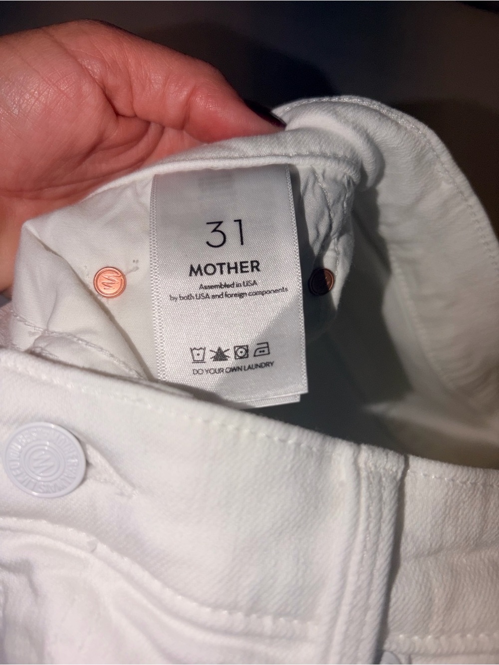 MOTHER Straight-Leg White Jeans - Picture 2 of 6